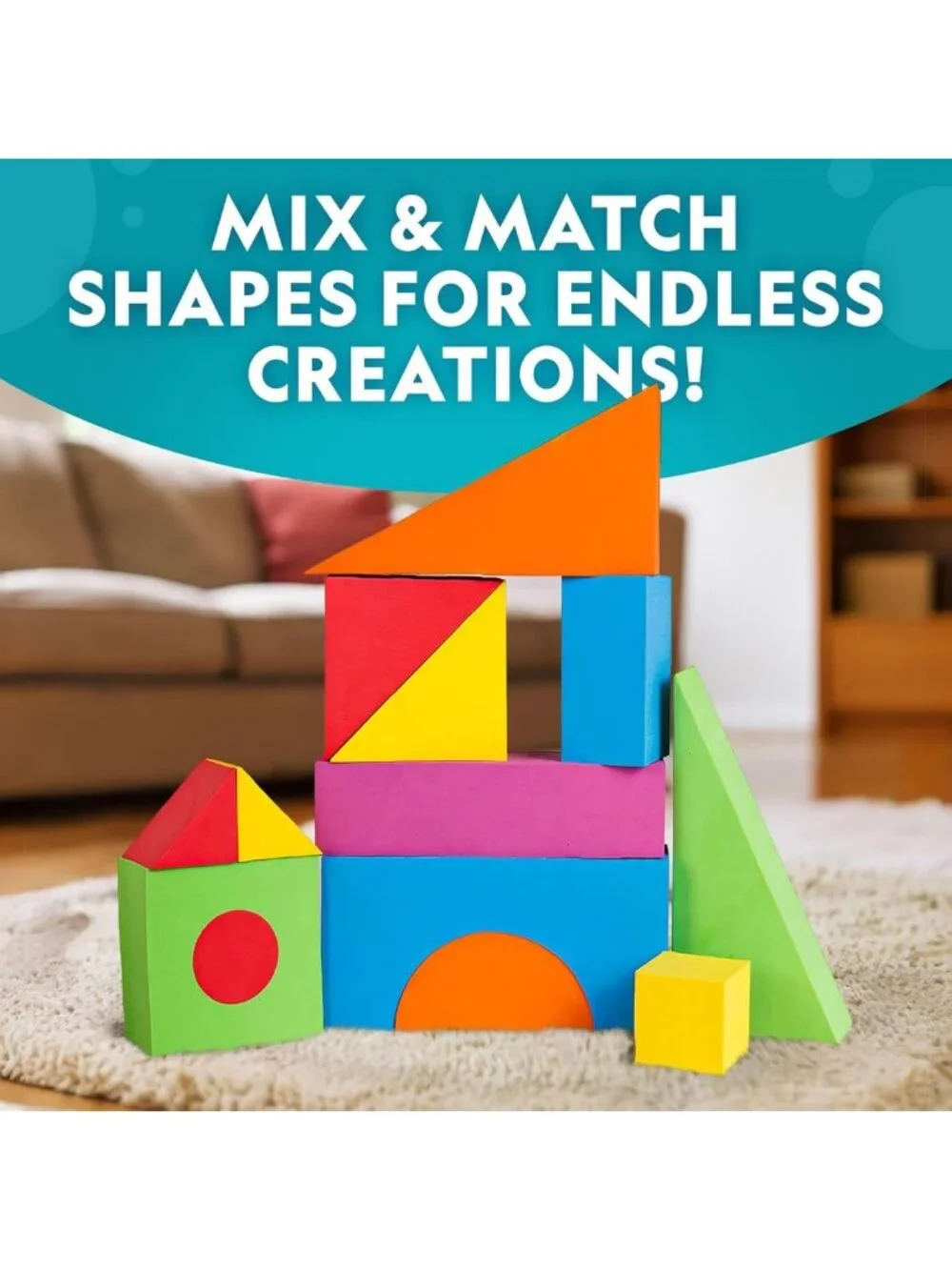 Jumbo Foam Building Blocks Set for Kids - 30-Piece Educational Playset